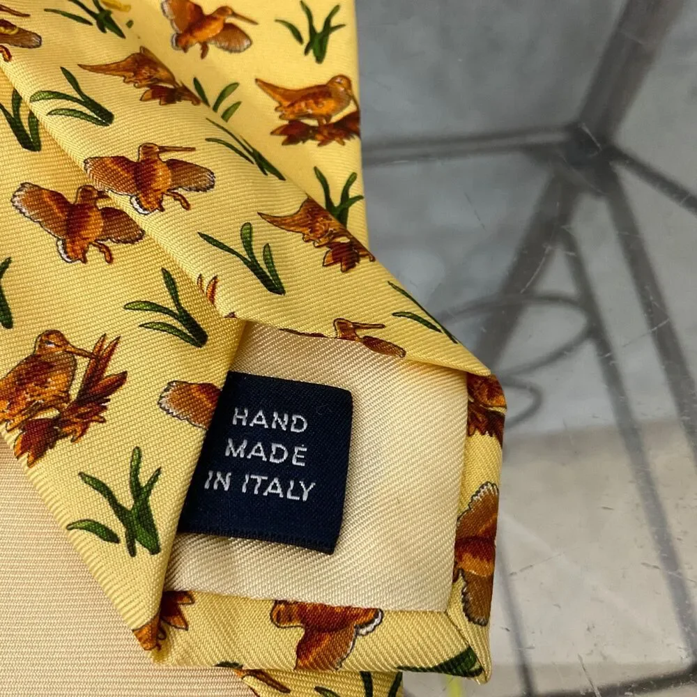 POLO BY RALPH LAUREN Document No 49  Silk Tie Bird Print Hand made